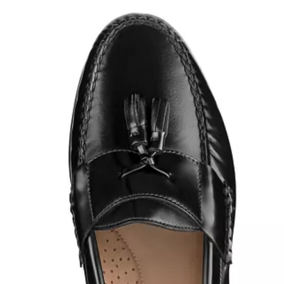 Johnston & Murphy SZ 10 Hayes Black Leather Tassel Loafer Career casual formal - Picture 3 of 11